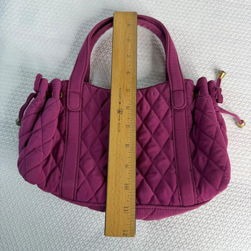 Vera Bradley Plum Purple Quilted Microfiber Handbag Satchel Tote Gold Hardware